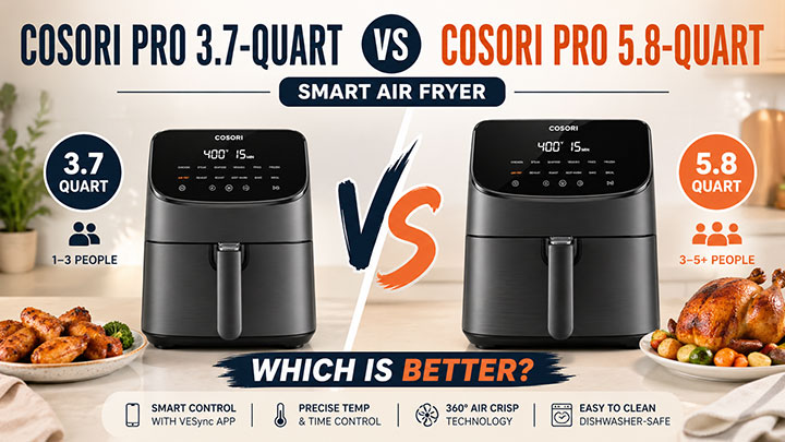 Cosori Pro 3.7‑Quart vs Cosori Pro 5.8‑Quart Smart Air Fryer: Which Is Better